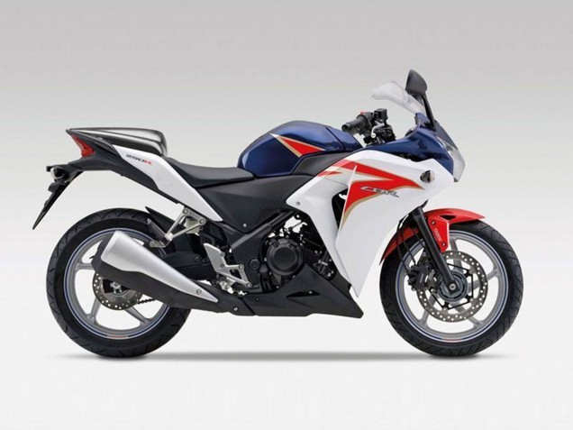 Carenado Moto Honda CBR250RR 2011-2015 - Blanco Rojo Azul Oscuro Raya