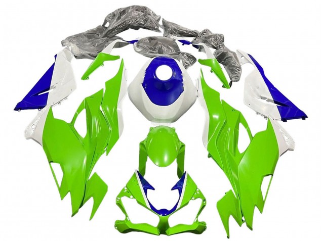 Carenado Moto Kawasaki ZX6R 2019-2022 - Blanco Azul Verde
