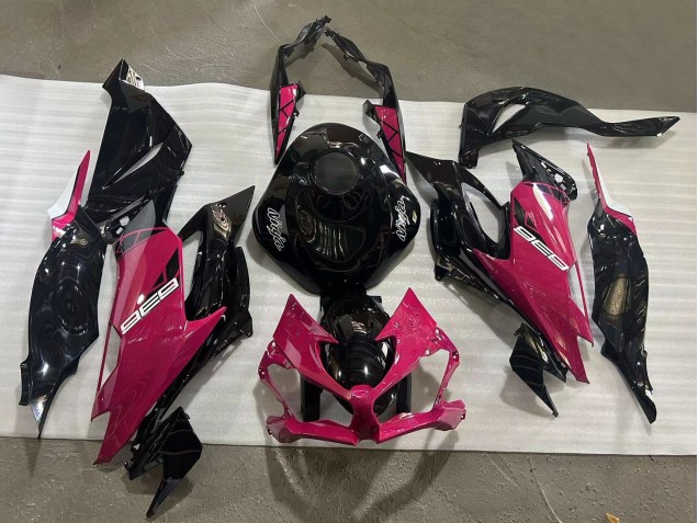 Carenado Moto Kawasaki ZX6R 2019-2022 - Negro Brillante Rosa Ninja