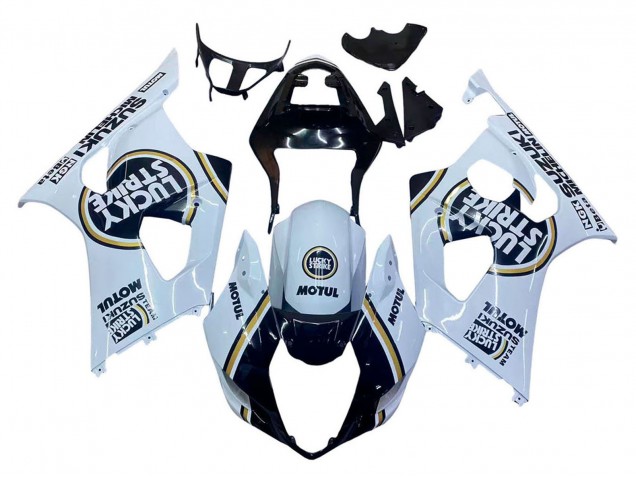 Carenado Moto Suzuki GSXR 1000 2003-2004 - Blanco Negro Oro Motul Lucky Strike