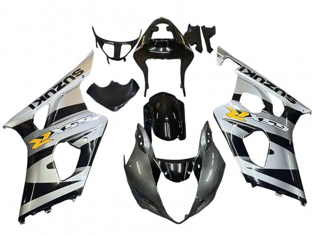 Carenado Moto Suzuki GSXR 1000 2003-2004 - Negro Brillante Plata Gris Amarillo