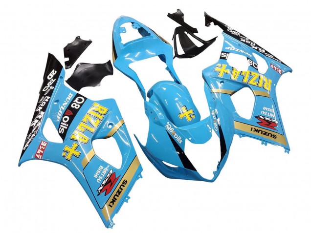 Carenado Moto Suzuki GSXR 1000 2003-2004 - Azul Claro Amarillo Negro Rizla Motul