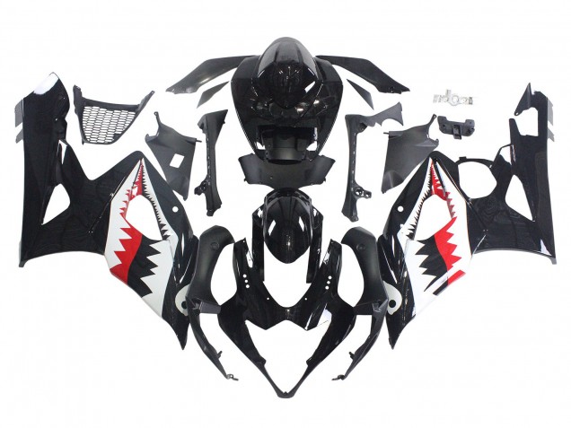 Carenado Moto Suzuki GSXR 1000 2005-2006 - Negro Brillante Rojo Blanco Tiburón