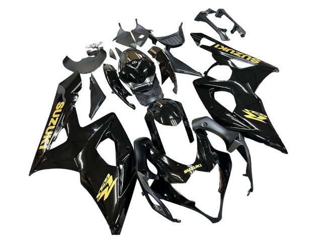 Carenado Moto Suzuki GSXR 1000 2005-2006 - Negro Brillante Oro Calcomanía