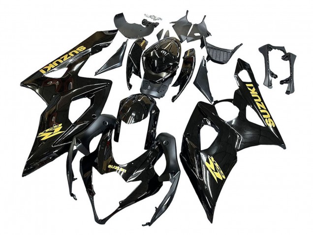 Carenado Moto Suzuki GSXR 1000 2005-2006 - Negro Brillante Oro Calcomanía