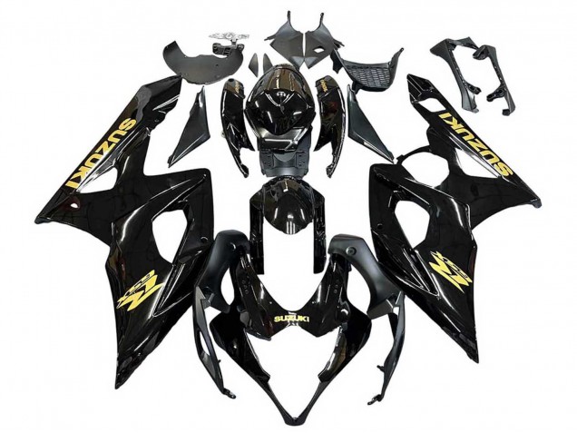 Carenado Moto Suzuki GSXR 1000 2005-2006 - Negro Brillante Oro Calcomanía