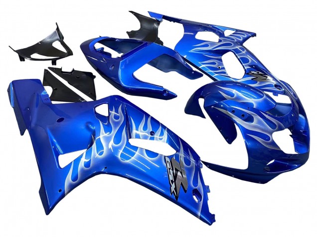 Carenado Moto Suzuki GSXR 600 / GSXR 750 2001-2003 - Azul Blanco Llama