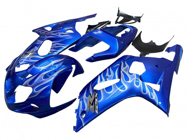 Carenado Moto Suzuki GSXR 600 / GSXR 750 2001-2003 - Azul Blanco Llama