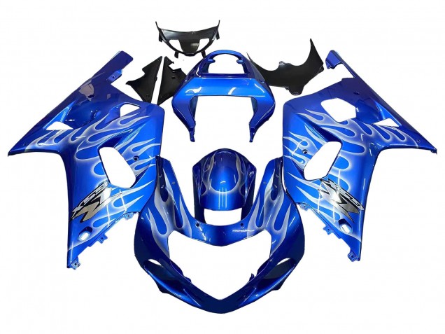 Carenado Moto Suzuki GSXR 600 / GSXR 750 2001-2003 - Azul Blanco Llama