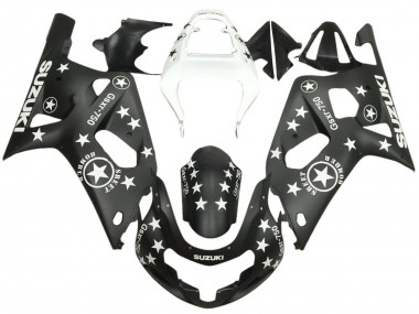 Carenado Moto Suzuki GSXR 600 / GSXR 750 2001-2003 - Negro Brillante Blanco Estrella