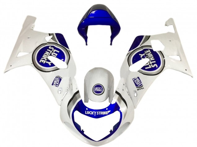 Carenado Moto Suzuki GSXR 600 / GSXR 750 2001-2003 - Blanco Azul Lucky Strike