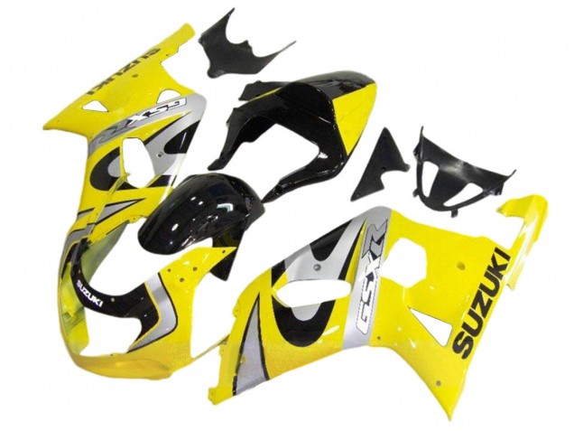Kits Carenados Moto Suzuki GSXR 600 / GSXR 750 2001-2003 - Amarillo Plata Negro Brillante