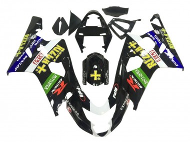 Carenado Moto Suzuki GSXR 600 / GSXR 750 2001-2003 - Negro Brillante Verde Blanco Amarillo Rizla