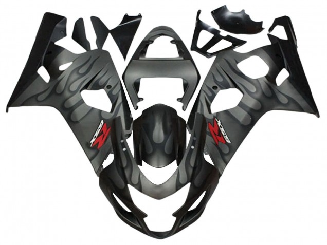 Carenado Moto Suzuki GSXR 600 / GSXR 750 2004-2005 - Gris Negro Llama