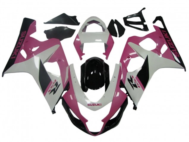 Carenado Moto Suzuki GSXR 600 / GSXR 750 2004-2005 - Blanco Rosa Negro