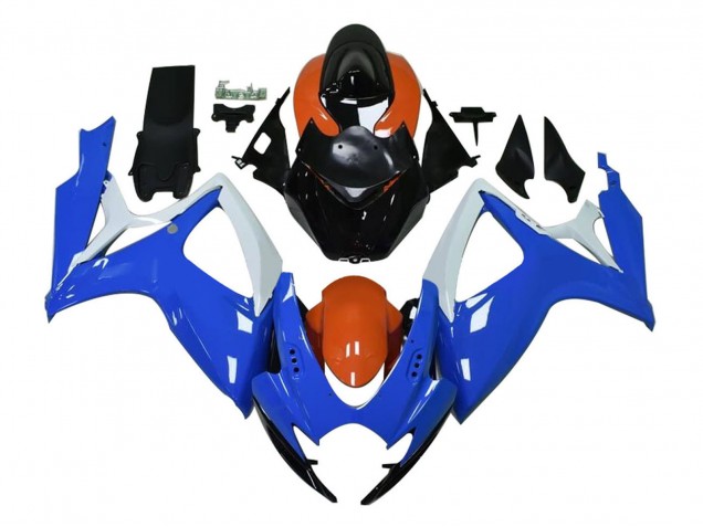 Carenado Moto Suzuki GSXR 600 / GSXR 750 2004-2005 - Blanco Azul Naranja Negro