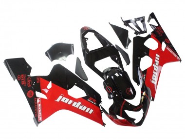 Carenado Moto Suzuki GSXR 600 / GSXR 750 2004-2005 - Negro Brillante Rojo Jordan Michelin