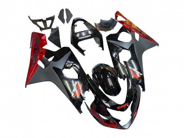Carenado Moto Suzuki GSXR 600 / GSXR 750 2004-2005 - Negro Gris Rojo