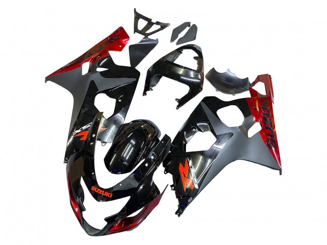 Carenado Moto Suzuki GSXR 600 / GSXR 750 2004-2005 - Negro Gris Rojo