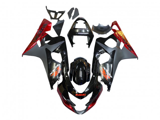 Carenado Moto Suzuki GSXR 600 / GSXR 750 2004-2005 - Negro Gris Rojo