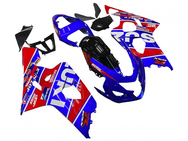 Carenado Moto Suzuki GSXR 600 / GSXR 750 2004-2005 - Azul Rojo Negro Motul Dunlop