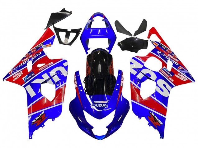 Carenado Moto Suzuki GSXR 600 / GSXR 750 2004-2005 - Azul Rojo Negro Motul Dunlop