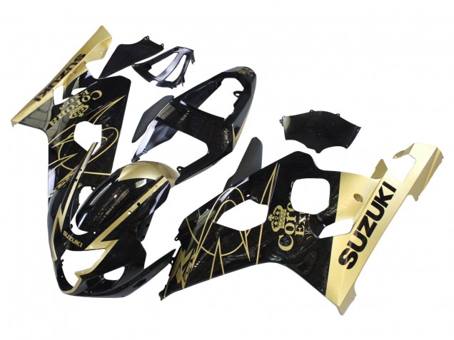 Carenado Moto Suzuki GSXR 600 / GSXR 750 2004-2005 - Negro Brillante Oro Corona