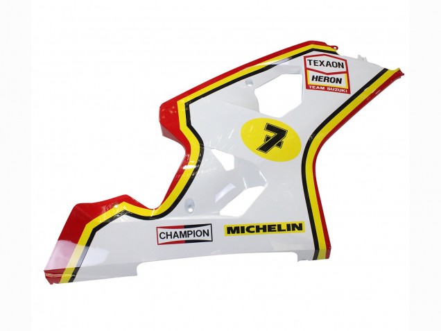 Carenado Moto Suzuki GSXR 600 / GSXR 750 2004-2005 - Blanco Rojo Amarillo Michelin Texaon Heron 7