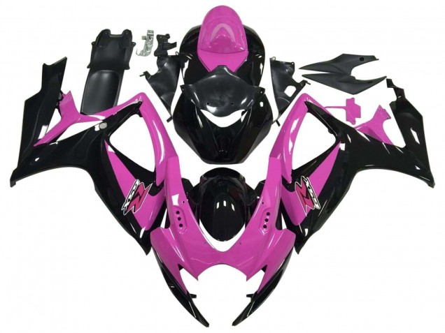 Carenados Moto Suzuki GSXR 600 / GSXR 750 2006-2007 - Rosa Negro Brillante