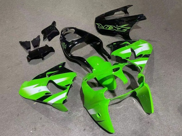 Carenado Moto Kawasaki ZX9R 2000-2001 - Verde Blanco Negro Brillante