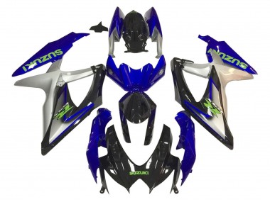 Carenado Moto Suzuki GSXR 600 / GSXR 750 2006-2007 - Plata Azul Negro Brillante Verde