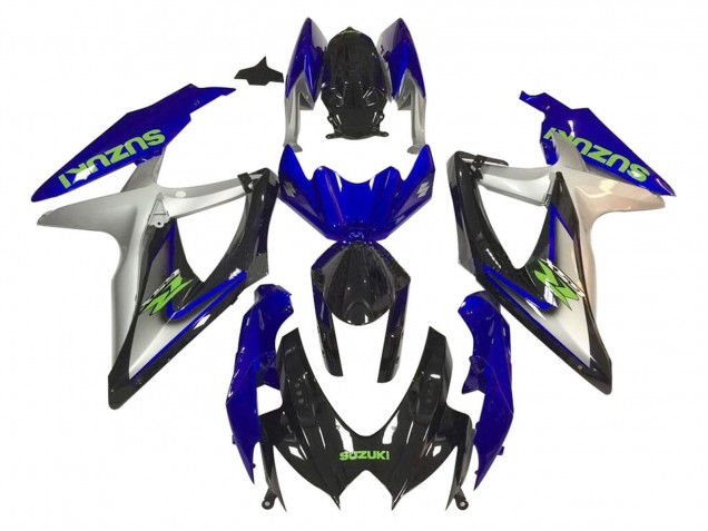 Carenado Moto Suzuki GSXR 600 / GSXR 750 2006-2007 - Plata Azul Negro Brillante Verde