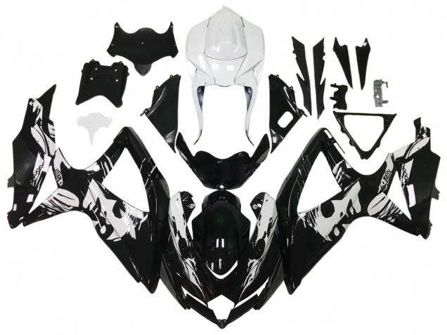 Carenado Moto Suzuki GSXR 600 / GSXR 750 2006-2007 - Negro Brillante Blanco