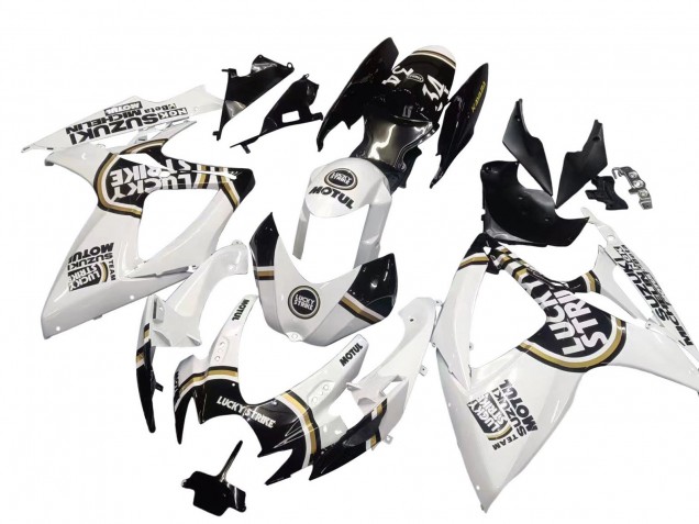 Carenado Moto Suzuki GSXR 600 / GSXR 750 2006-2007 - Blanco Negro Lucky Strike Motul