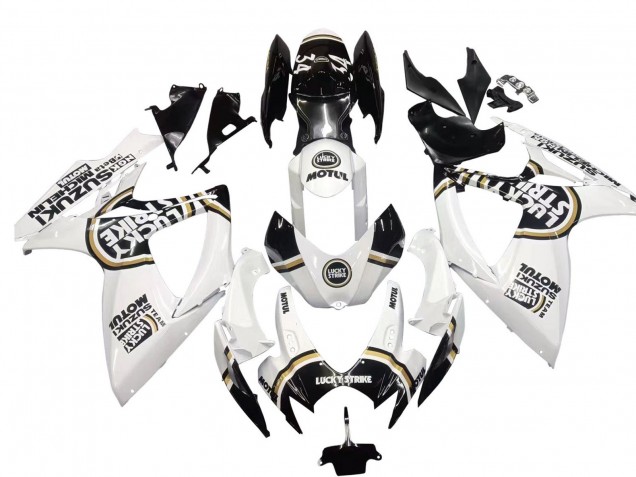 Carenado Moto Suzuki GSXR 600 / GSXR 750 2006-2007 - Blanco Negro Lucky Strike Motul
