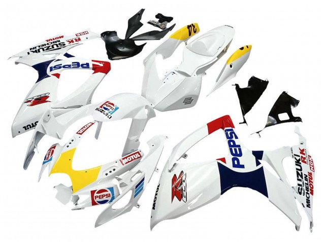 Carenado Moto Suzuki GSXR 600 / GSXR 750 2006-2007 - Blanco Rojo Amarillo Motul