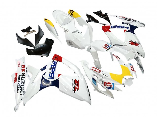 Carenado Moto Suzuki GSXR 600 / GSXR 750 2006-2007 - Blanco Rojo Amarillo Motul