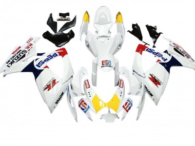 Carenado Moto Suzuki GSXR 600 / GSXR 750 2006-2007 - Blanco Rojo Amarillo Motul