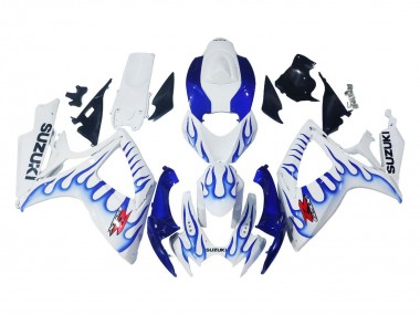 Carenado Moto Suzuki GSXR 600 / GSXR 750 2006-2007 - Blanco Azul Llama