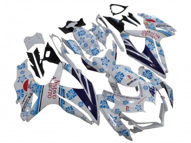 Carenado Moto Suzuki GSXR 600 / GSXR 750 2006-2007 - Blanco Azul Negro Rojo Nastro Azzurro