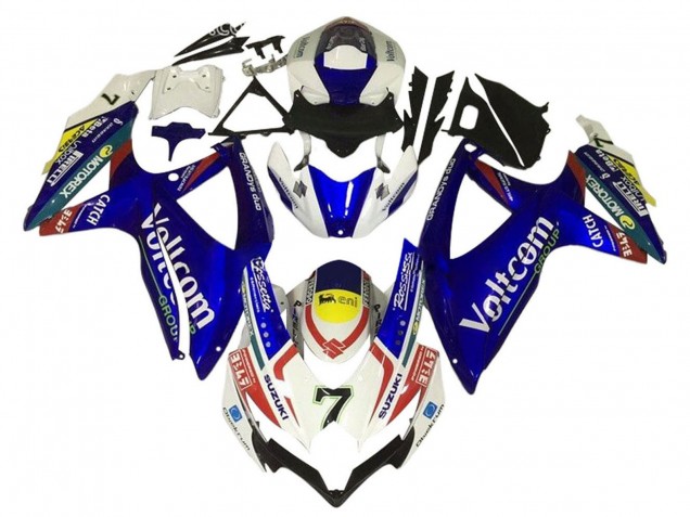 Carenado Moto Suzuki GSXR 600 / GSXR 750 2006-2007 - Blanco Azul Amarillo Rojo Voltcom