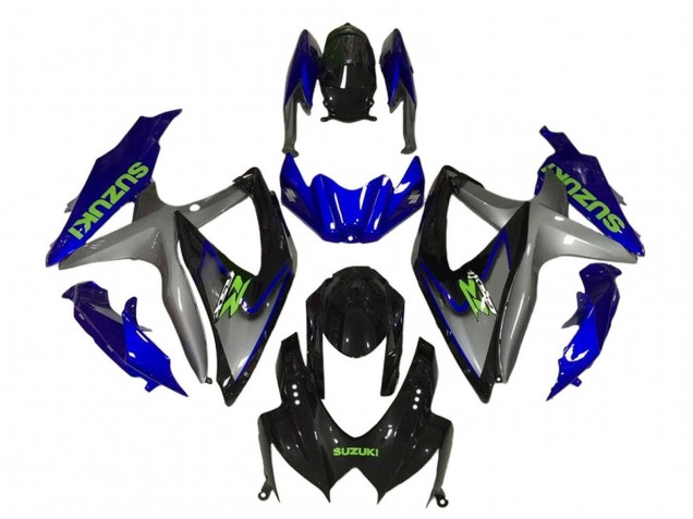 Carenado Moto Suzuki GSXR 600 / GSXR 750 2008-2010 - Azul Gris Negro Brillante Verde