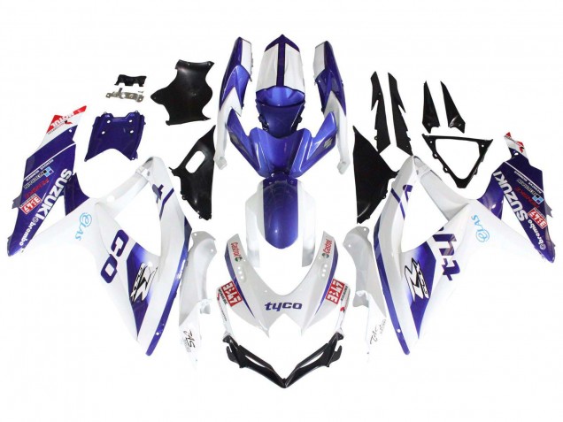 Carenado Moto Suzuki GSXR 600 / GSXR 750 2008-2010 - Blanco Azul Negro Tyco