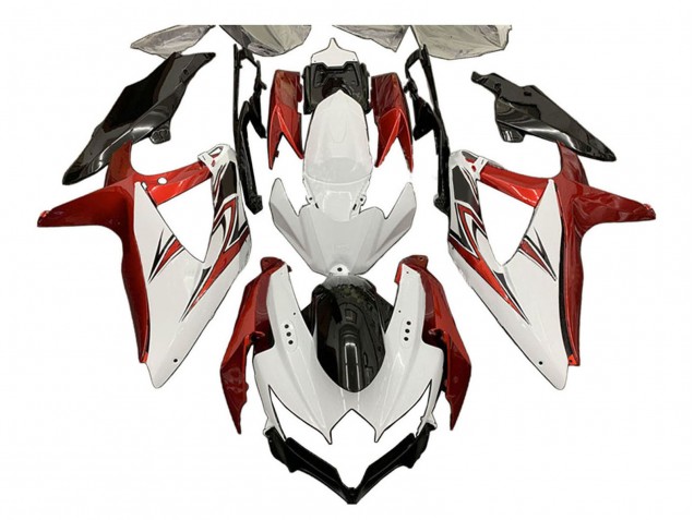 Carenado Moto Suzuki GSXR 600 / GSXR 750 2008-2010 - Blanco Naranja Negro Brillante