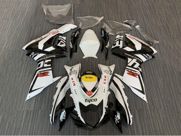 Carenado Moto Suzuki GSXR 600 / GSXR 750 2008-2010 - Blanco Amarillo Negro Tyco