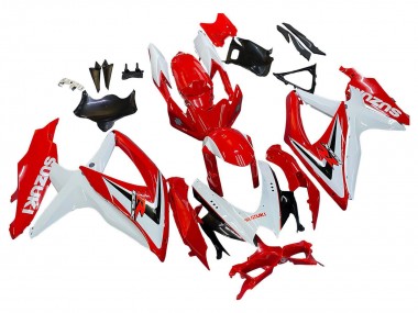 Carenado Moto Suzuki GSXR 600 / GSXR 750 2008-2010 - Blanco Rojo Negro