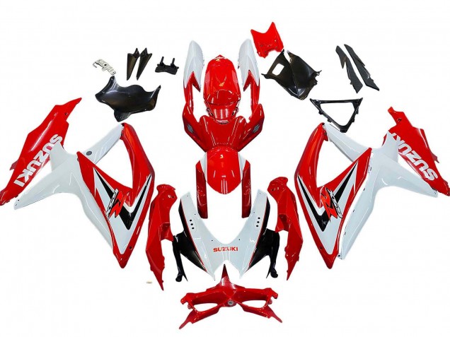 Carenado Moto Suzuki GSXR 600 / GSXR 750 2008-2010 - Blanco Rojo Negro
