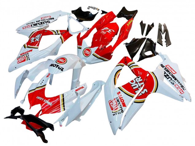 Carenado Moto Suzuki GSXR 600 / GSXR 750 2008-2010 - Blanco Rojo Motul Lucky Strike