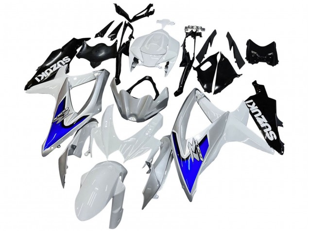Carenado Moto Suzuki GSXR 600 / GSXR 750 2008-2010 - Blanco Plata Azul Negro