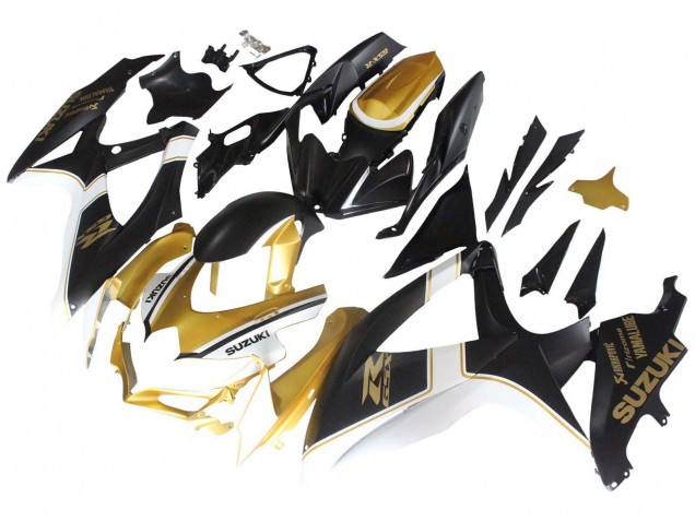 Carenado Moto Suzuki GSXR 600 / GSXR 750 2008-2010 - Negro Mate Blanco Oro